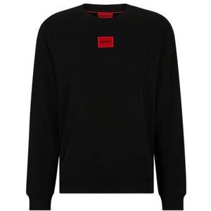 Regular-fit sweater van katoenen badstof met logolabel