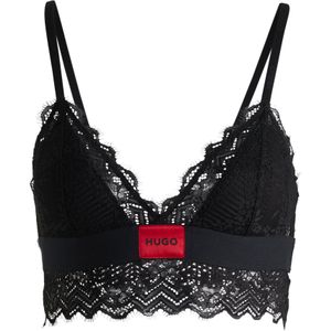 Bralette - Black - Jersey - Gewatteerd, Zonder Beugels, Diepe V-hals