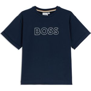 Kinder-T-shirt van stretchkatoen met logostiksel