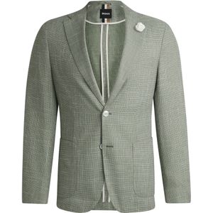 Slim-fit blazer van materiaal met microdessin