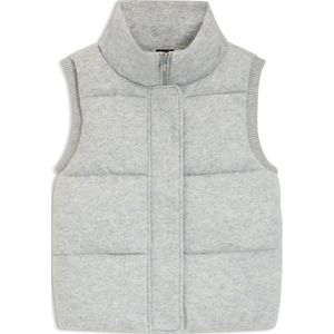 Gewatteerde bodywarmer van scheerwol en kasjmier