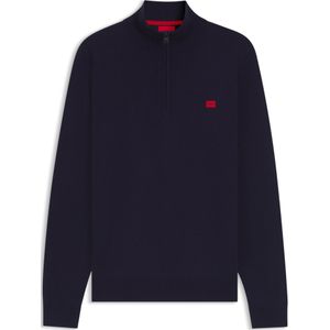 HUGO - Gebreide Trui - Rood Logolabel - Katoen