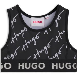 Sportbeha voor kinderen van stretchjersey met logodetails