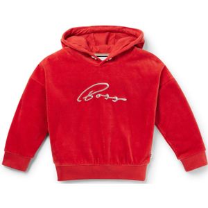 Kinderhoodie in fluweel van een katoenmix met handgeschreven logo