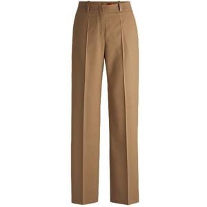 Regular-fit broek met wijde pijpen van gemêleerd flanel