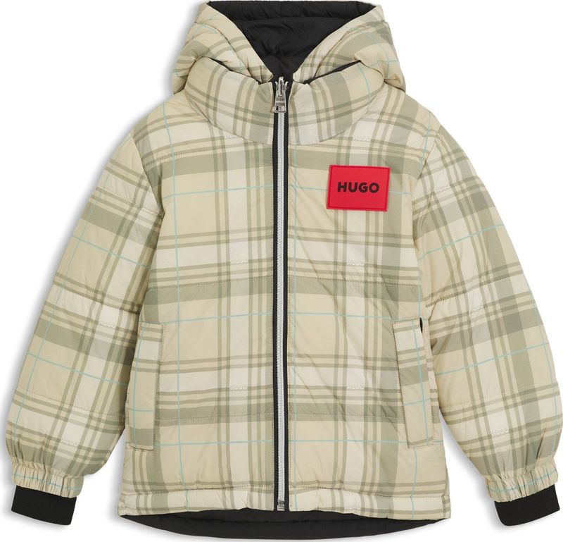 HUGO - Tussenjas - Beige - Geruit - Normale Pasvorm