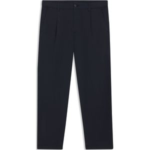 BOSS - Tapered-fit Broek - Geborstelde Twill - Stretch - Katoen