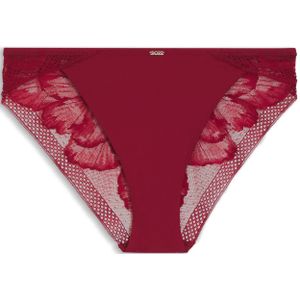 Slip van microvezelstof met kant gedetailleerd met pioenrozen