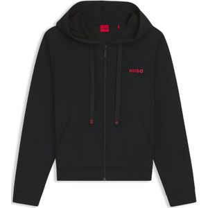 HUGO - Hoodie - Katoenmix - Met Rits - Logodetail