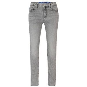 Mid-rise jeans van grijs stretchdenim