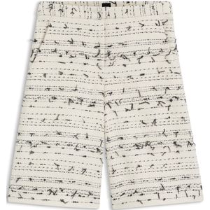 Kortere relaxed-fit tweed broek met strepen van katoenmix