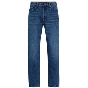 Regular-fit jeans van stevig blauw denim