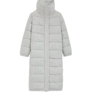 Gemêleerde, gewatteerde mantel van scheerwol en kasjmier