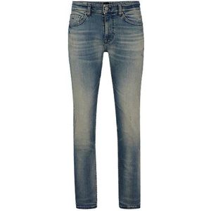 Slim-fit jeans van beige-blauw denim