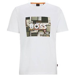 Regular-fit T-shirt van katoenen jersey met nieuwe print