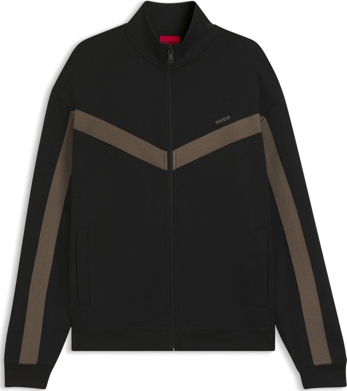 Relaxed-fit sweatshirt met rits en chevronbies