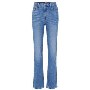 Jeans met hoge taille van comfortabel blauw stretchdenim