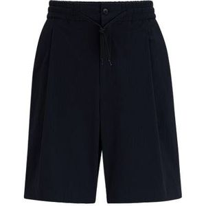 Seersucker shorts met hoogwaardige stretch en tailleband met trekkoord