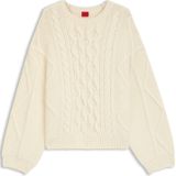 HUGO - SAICOS - Oversized Gebreide Pullover - Effen - Kabelpatroon