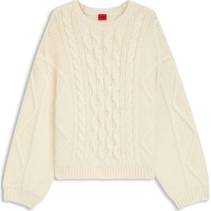 HUGO - SAICOS - Oversized Gebreide Pullover - Effen - Kabelpatroon
