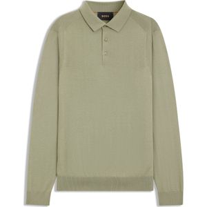 Gebreide polo van wol, zijde en kasjmier