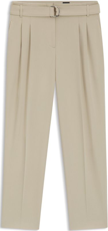 Regular-fit kortere broek van kreukbestendige crêpe