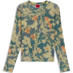 Top van stretchmesh volledig met logoprint