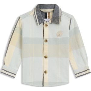 Kinderoverhemd met lange mouwen van geruite katoen