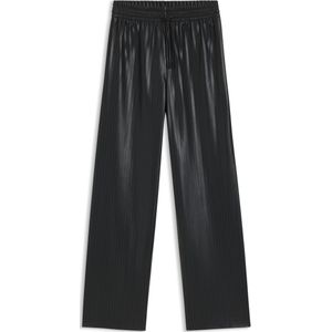 Hugo - Gestreepte Hoge Taille Wijde Pijpen Broek - Zwart - Dames