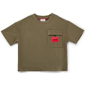 T-shirt van stretchjersey met rood logolabel voor kinderen