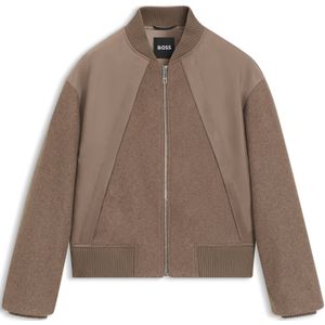 Bomberjack van gemengde materialen