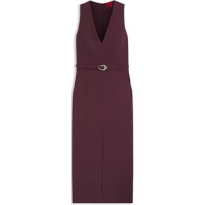 Jurk met V-hals en gespdetail