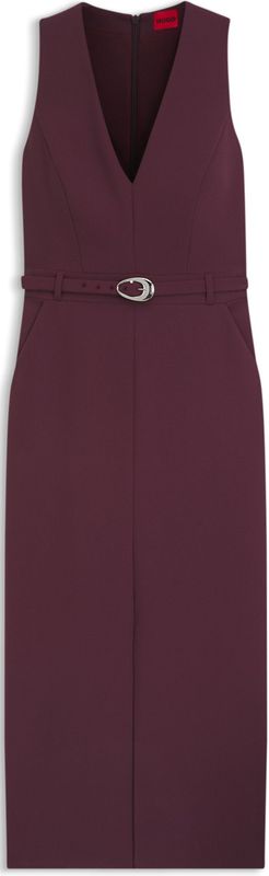 Jurk met V-hals en gespdetail