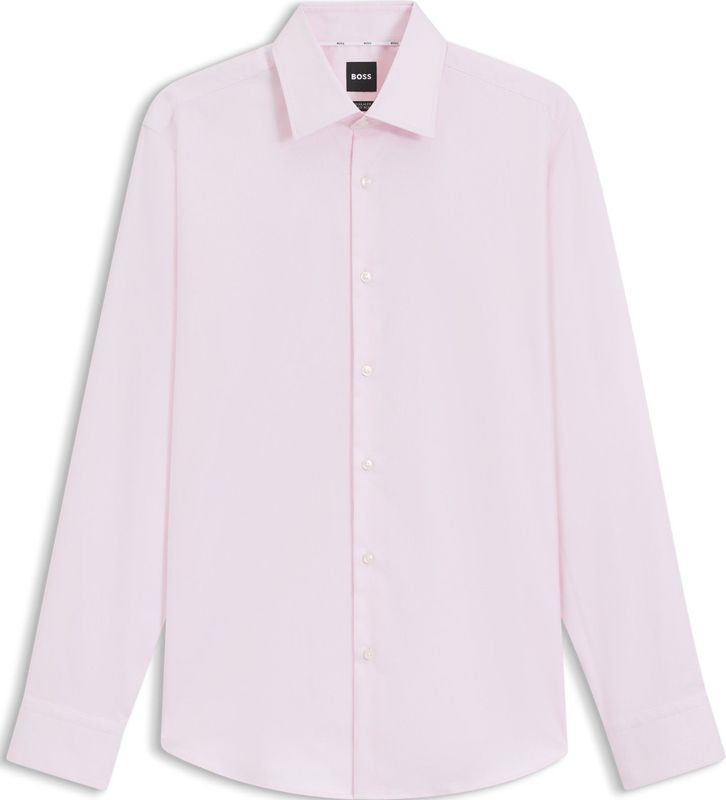BOSS - Regular-Fit Overhemd - Stretchkatoen - Fijne Structuur