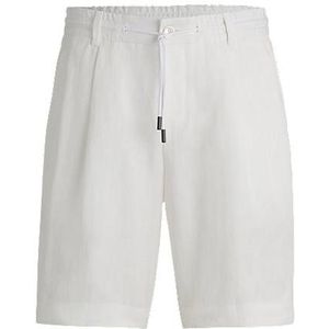 Tapered-fit shorts in een mix van linnen en zijde