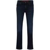 Slim-fit jeans van blauw-zwart stretchdenim