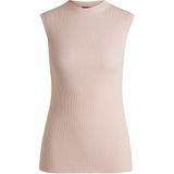 BOSS - Ribgebreide Top - Hoge Halslijn - Slim-fit Model