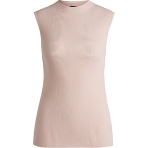 BOSS - Ribgebreide Top - Hoge Halslijn - Slim-fit Model