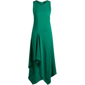 Lange jurk van zacht twill met watervaldetail