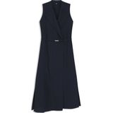 BOSS - Jerseyjurk - Krijtstrepen - Mouwloos - Overslag met Knopen