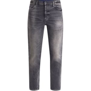 Tapered-fit jeans van donkergrijs stretchdenim