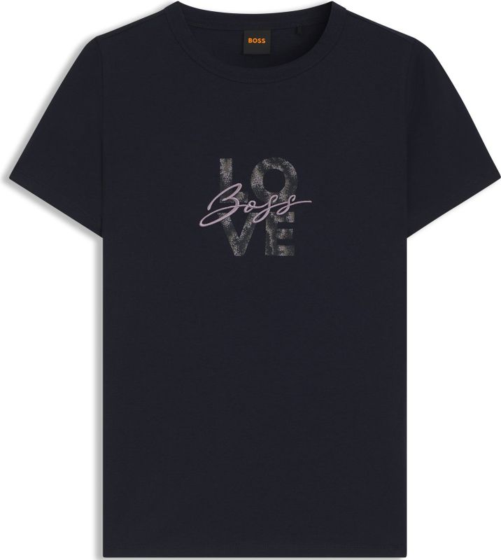 BOSS - 50551428 - T-shirt - Marineblauw - Katoen - Korte Mouwen