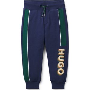 Trainingsbroek voor kinderen van een katoenmix met biezen en logo