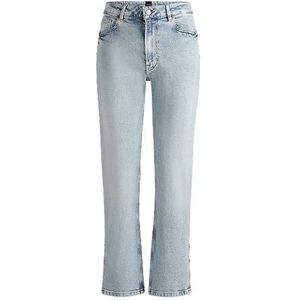 Regular-fit jeans van lichtblauw stretchdenim