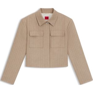 Hugo - Alero 10272052 01 - Jas - Krijtstreepflanel - Boxy Cropped Model