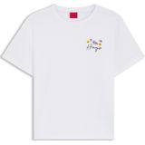 T-shirt van katoenen jersey met gebloemd artwork