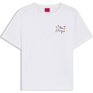 T-shirt van katoenen jersey met gebloemd artwork