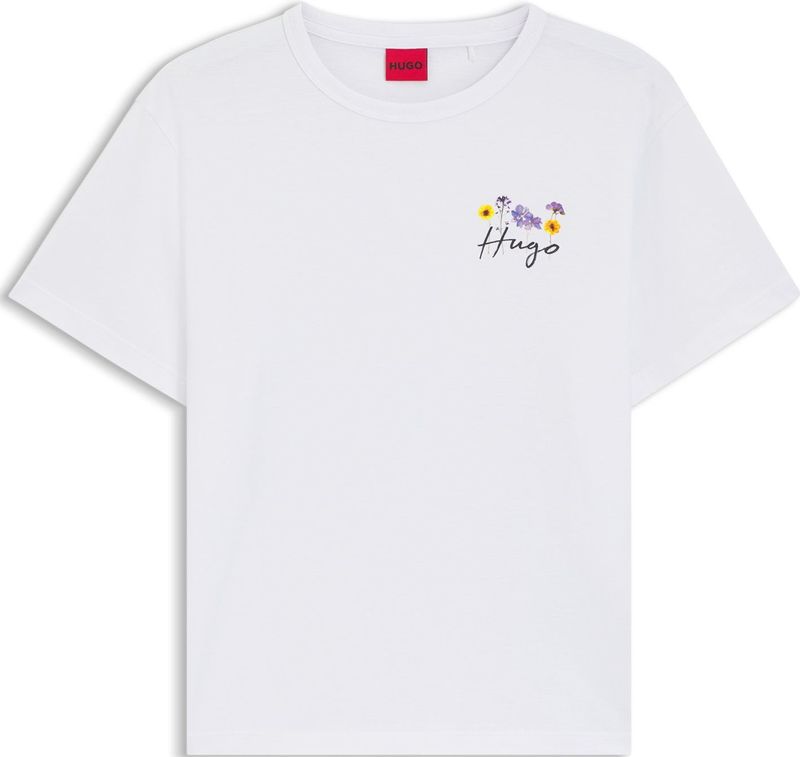 T-shirt van katoenen jersey met gebloemd artwork