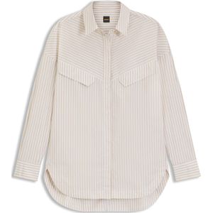 BOSS - Bostaffa - Overhemd - Beige - Casual - Katoen - Lange Mouwen