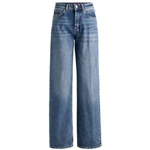 Relaxed-fit jeans van oceaanblauw denim